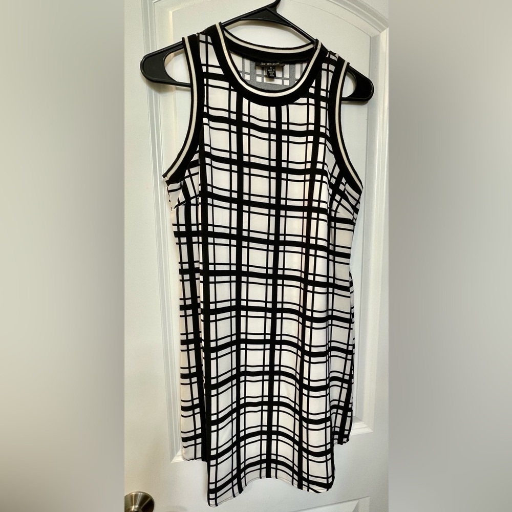 Black and white mini dress